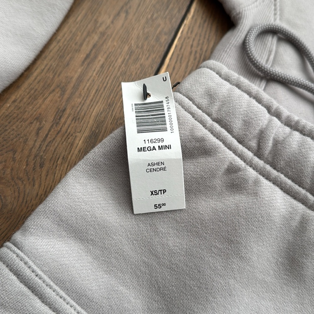 ARITZIA SET Ash gray sweat fleece cargo skirt and zip up hoodie set size xs - Picture 5 of 8